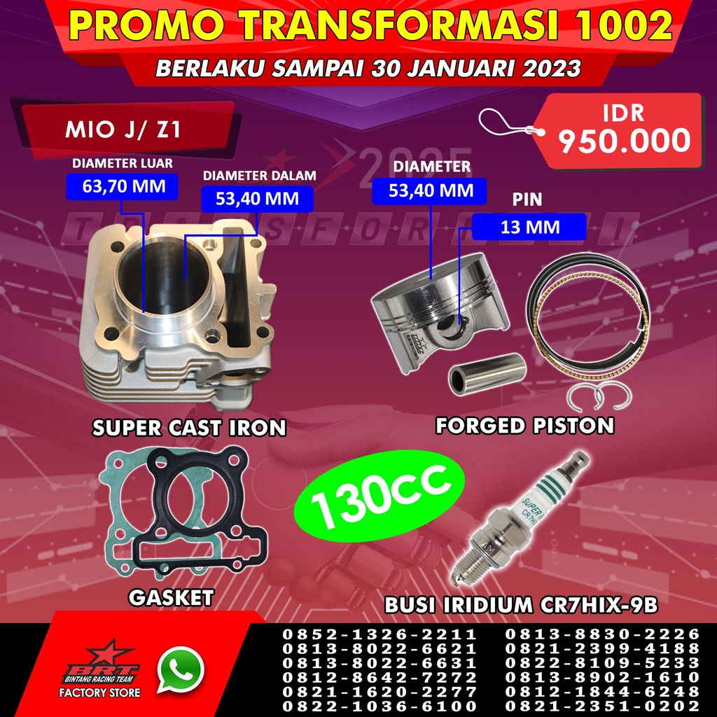 PAKET BORE UP 1002 (MIO J/X RIDE / FINO)