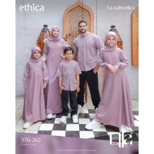 Ethica Elfa 262 Sweet Lylac Ayumi 334 Ayumi Kids 27 Kahfi 237 Kahfi Kids 172Baju Muslim Gamis Sarimbit Keluarga Family Series Lebaran Terbaru Ori