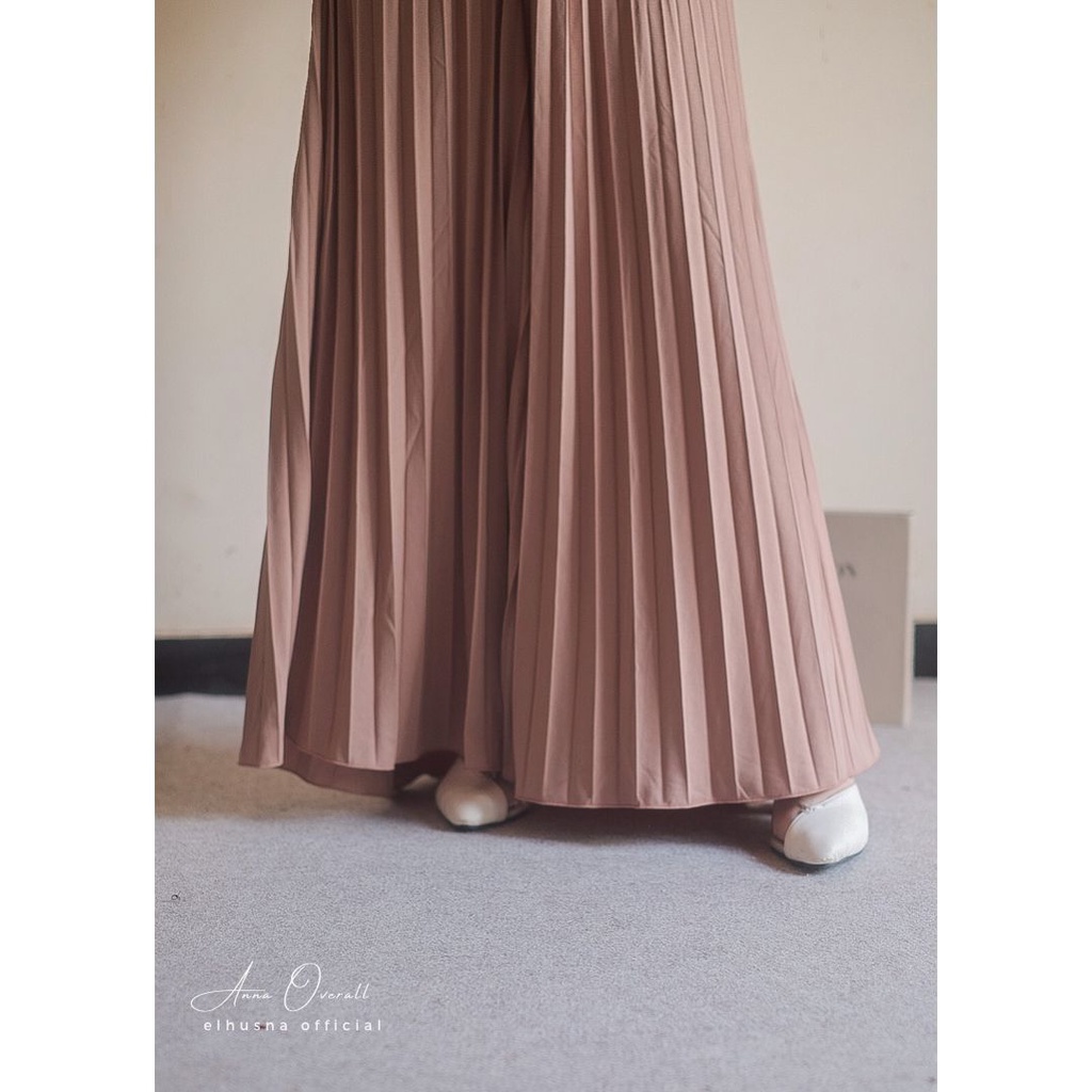 [𝐄𝐥𝐡𝐮𝐬𝐧𝐚] Anna Overall/ Overall plisket / Slip dress / Circle dress overall / Overall wanita