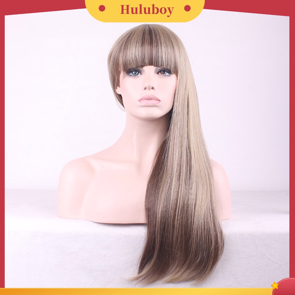 Wig Rambut Panjang Lurus Dengan Poni Untuk COSPLAY