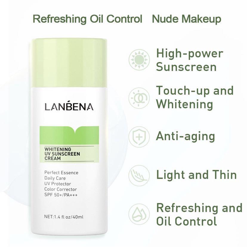 (READY &amp; ORI) LANBENA WHITENING UV SUNSCREEN CREAM LB5590 - HIJAU SPF 50 PA+++