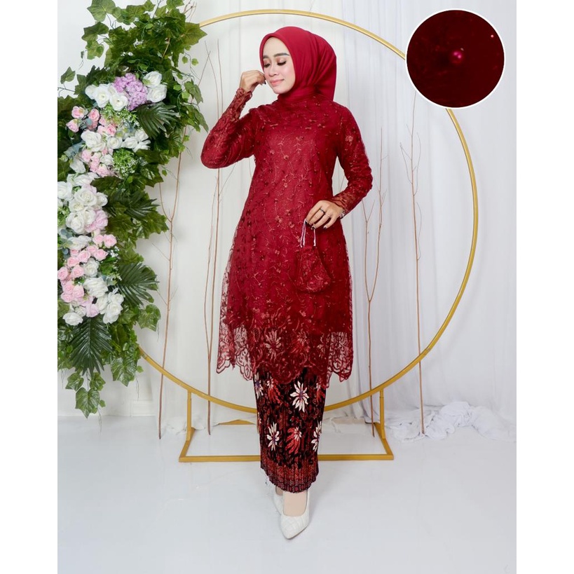 Gallery kebaya - Setelan kebaya tunik tulle mutiara / kebaya modern / kebaya muslimah