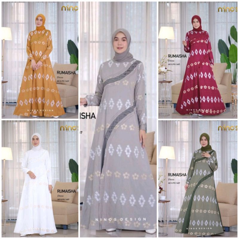 DRESS GAMIS RUMAISHA TERBARU NINOS BY NINOS DESIGN 1407 ORIGINAL