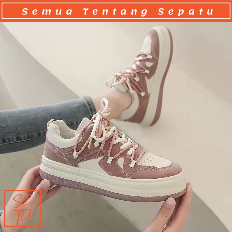 FREE KOTAK Sepatu Kets Wanita Tebal Shoes Perempuan Remaja Dewasa Kekinian Murah Terbaru Sepatu Sneakers Korean Style 039