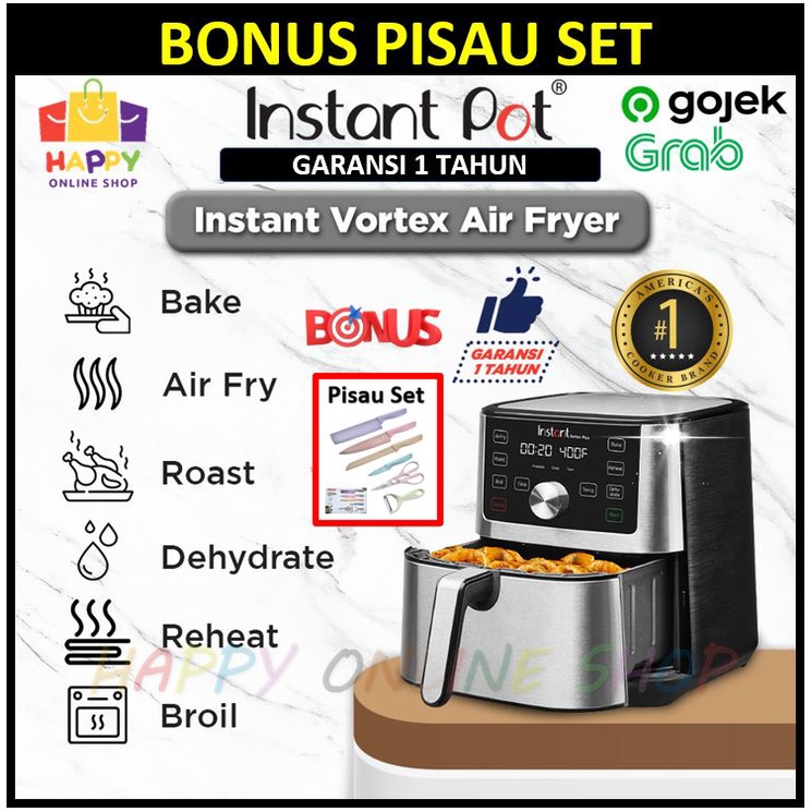 Instant Pot Vortex Plus 6 Quart (5,7 L) Air Fryer Alat Masak Sehat