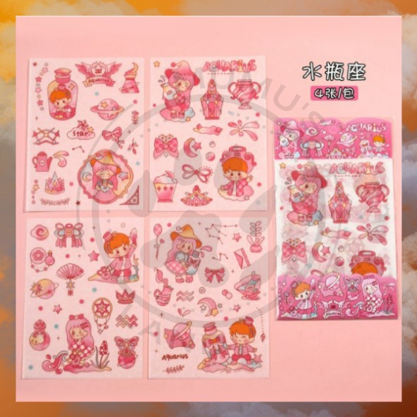 

sticker horoscope zodiac aquarius lucu cute diy jurnal scrapbook deco stiker MK1314