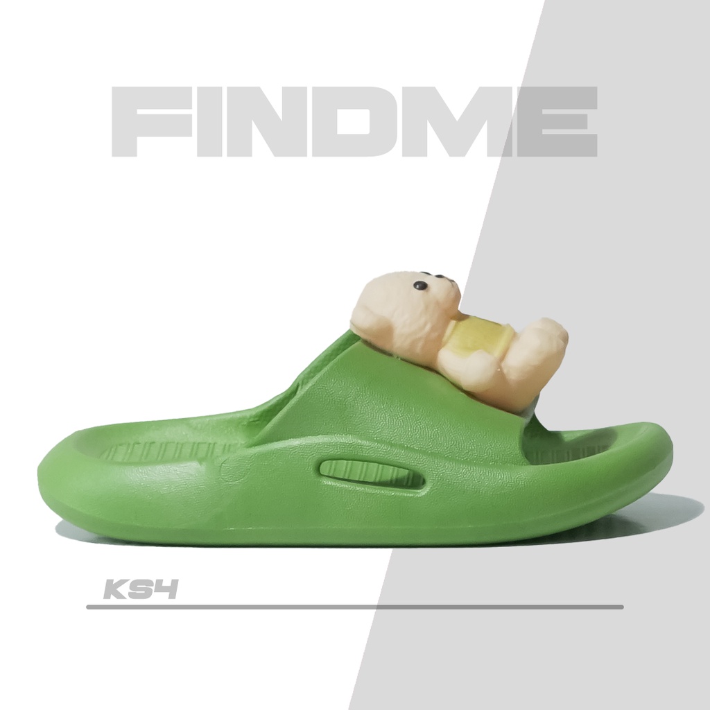 SANDAL ANAK IMPORT BERKUALITAS NYAMAN UNIK ELASTIS ANTI SLIP BERUANG LUCU KS4