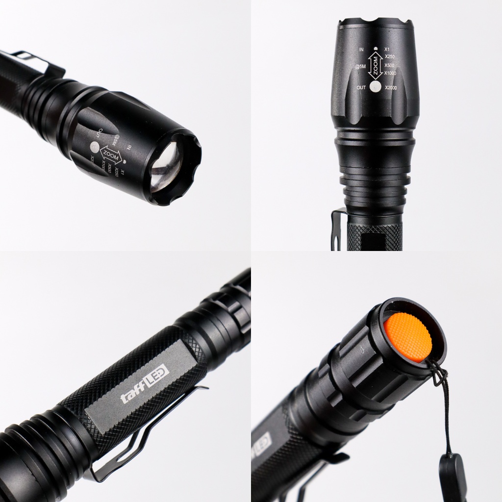 Senter T6 LED Cree XM-L 3800 Lumens E27 - TaffLED Flashlight LED Cree XM-L T6 3800 E27 Lumens