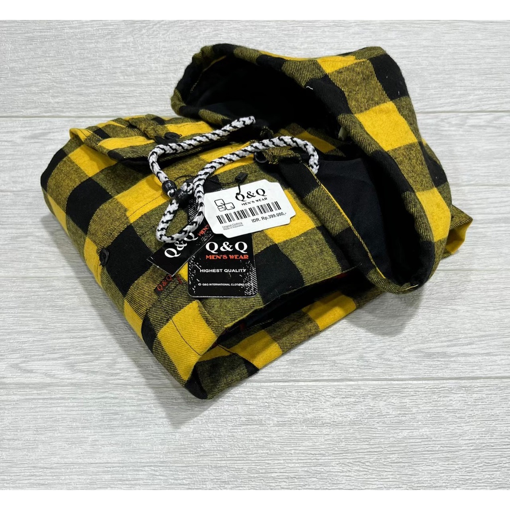 TERLARIS KEMEJA FLANNEL HOODIE PRIA/WANITA ORIGINAL M L XL PREMIUM QUALITY