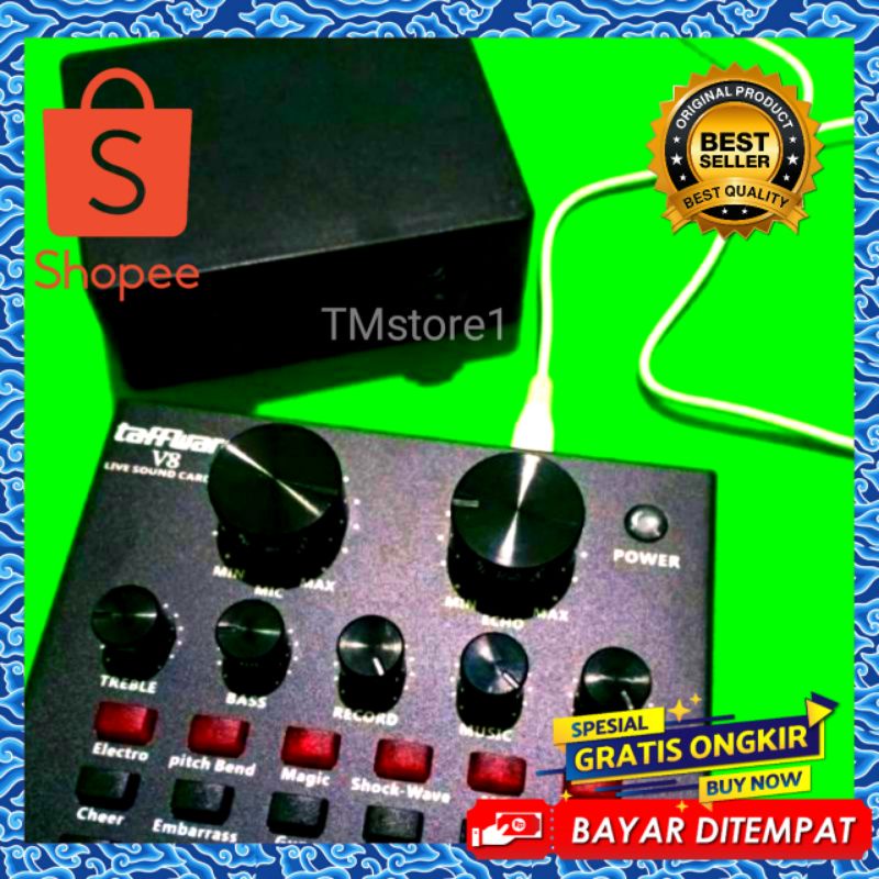 Converter Soundcard V8 Jack 6,5mm Dual Input For Gitar Keyboard Drum