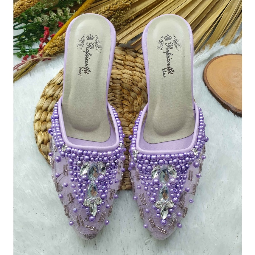 sepatu wedding wanita angela lilac tinggi 5cm runcing