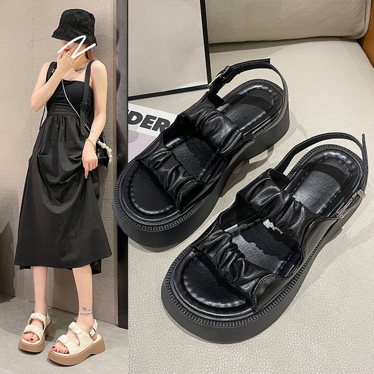 1282 Sandal Wedges Wanita Import Premium