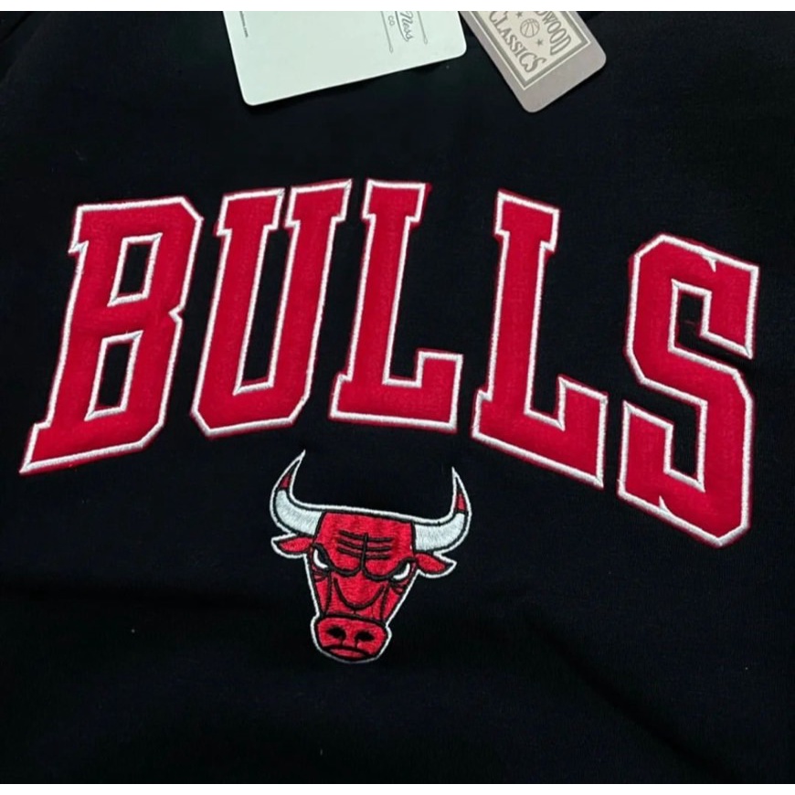 Jaket Sweater Crewneck Bulls Logo Fullbordir&amp;Fulltag Premium Quality