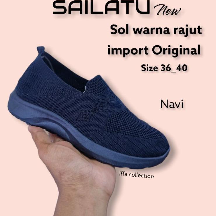 Terbaru sepatu rajut import sailatu new sol warna kerren redy di toko iffa