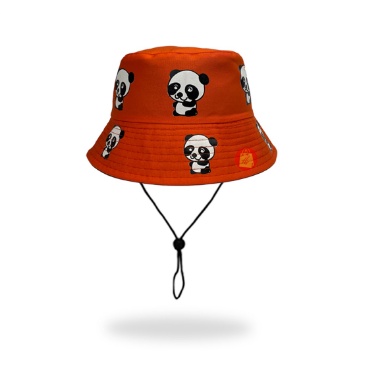 Bucket Anak Karakter Panda / Topi Bucket Anak Tali / Topi Anak Sablon