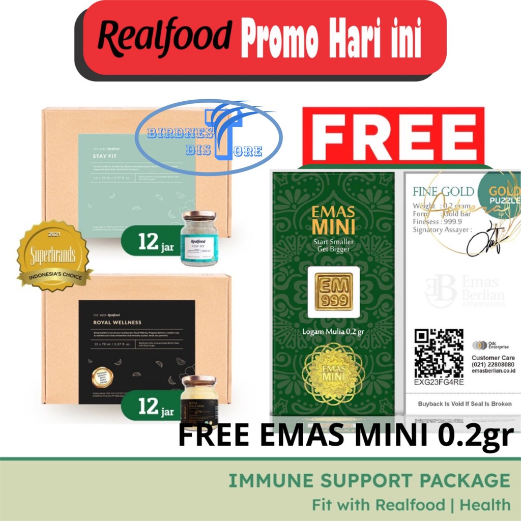 

Realfood Immune Support Bundle Free Sesuai Promo Katalog ( Minuman sarang walet )