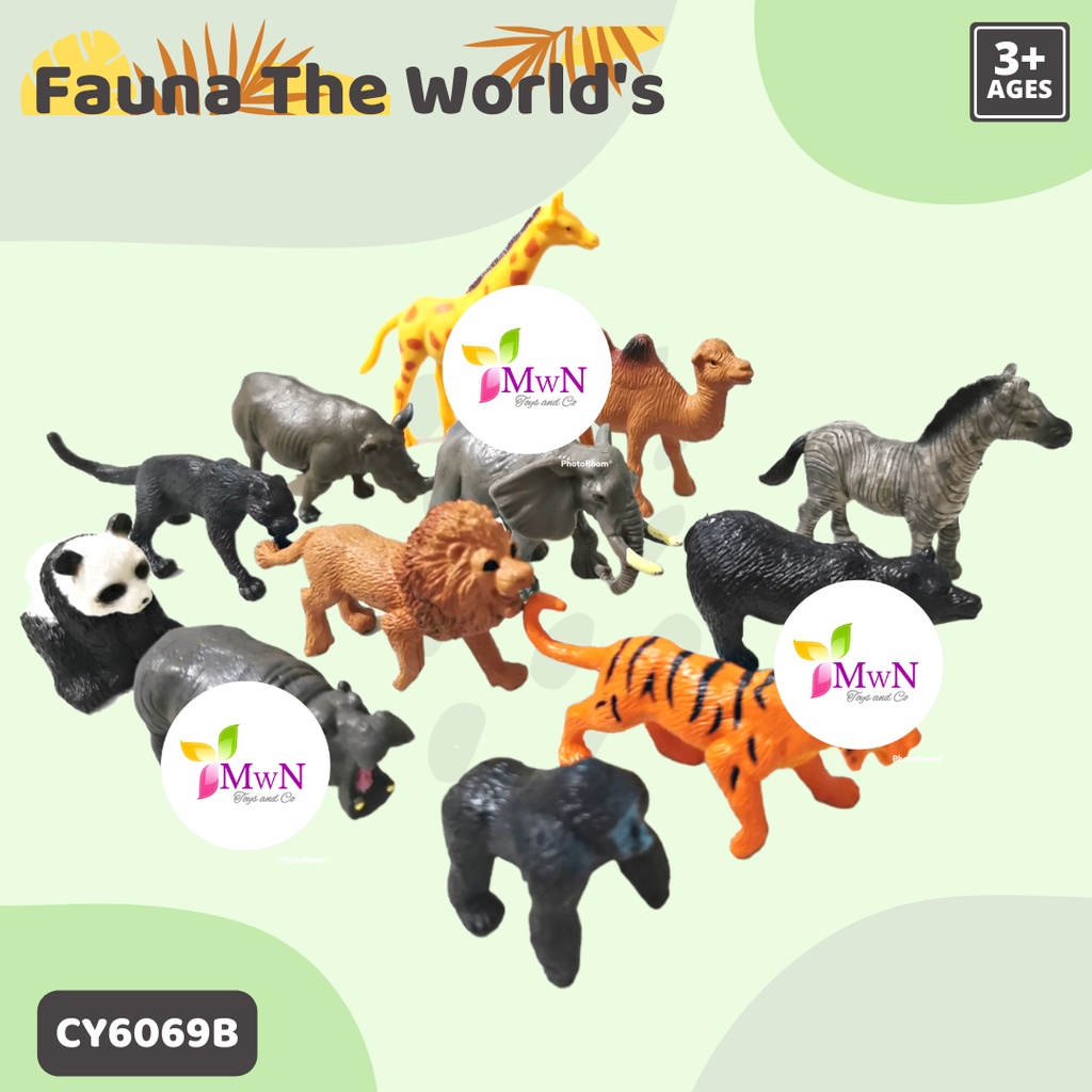 MWN Mainan Binatang Animal Fauna The Worlds isi 12 pc No.CY-6069B