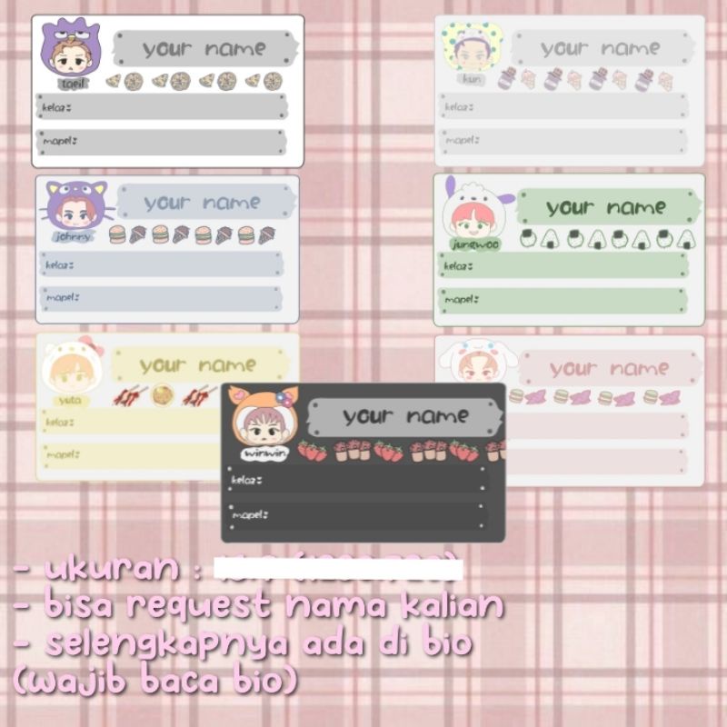 

LABEL BUKU NCT x SANRIO || REQUEST / CUSTOM NAMA || 22PCS