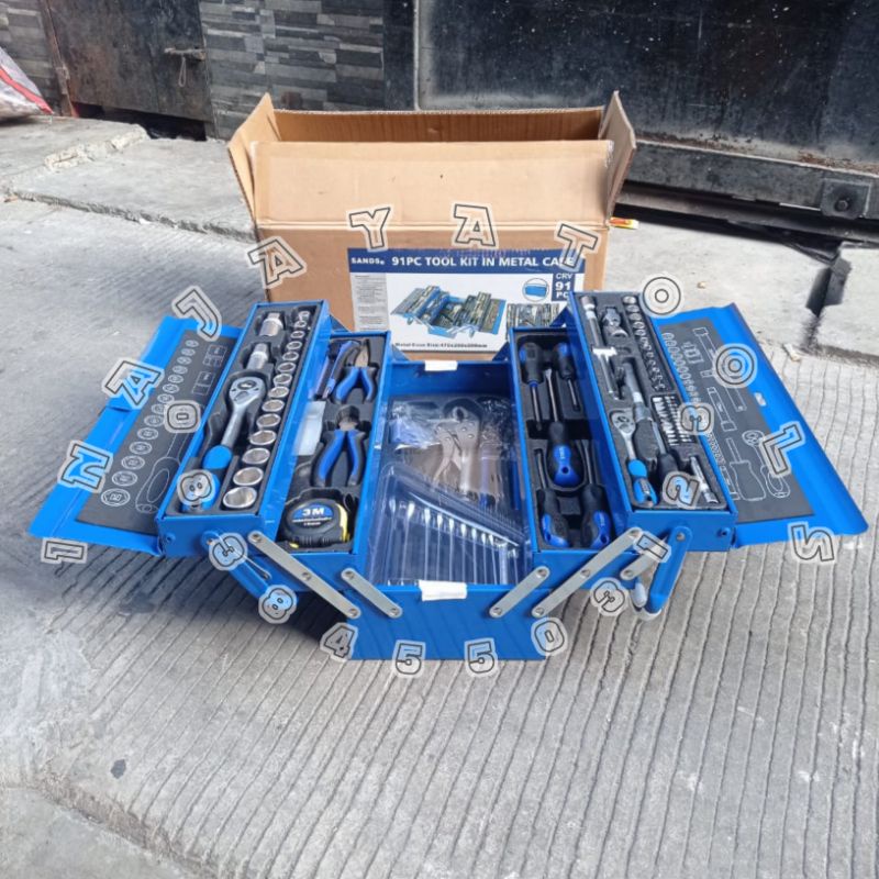 Toolkit set 91 pcs Tool Kit Set 91 Tool Set 91 pcs Tool Kit in Metal Case