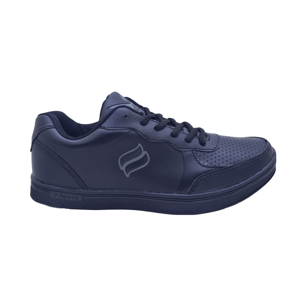 Sepatu sneakers hitam polos sekolah Finotti Saturnus 03 04