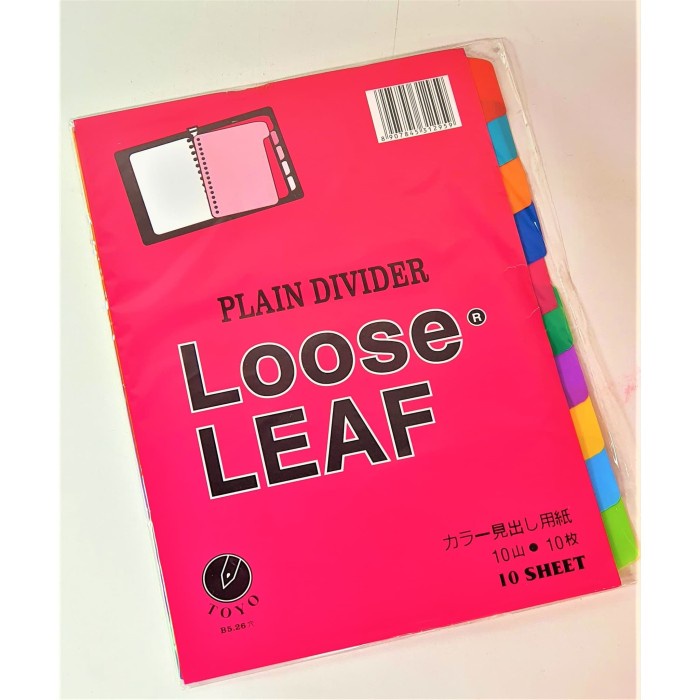 

INDEX BINDER NOTE DIVIDER B5 10 WARNA PLASTIK 26 RING PEMBATAS BINDER
