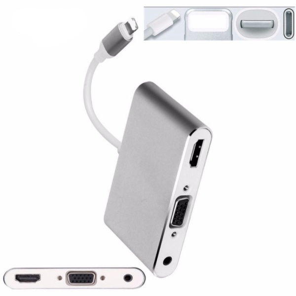 

Promo Adapter Converter Lightning to HDMI VGA with Audio Port - 7585C Silver Berkualitas