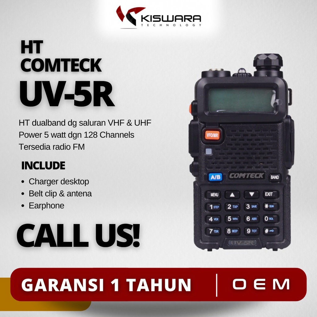 HT Comteck UV-5R Dual Band VHF - UHF Radio FM KiswaraBandung