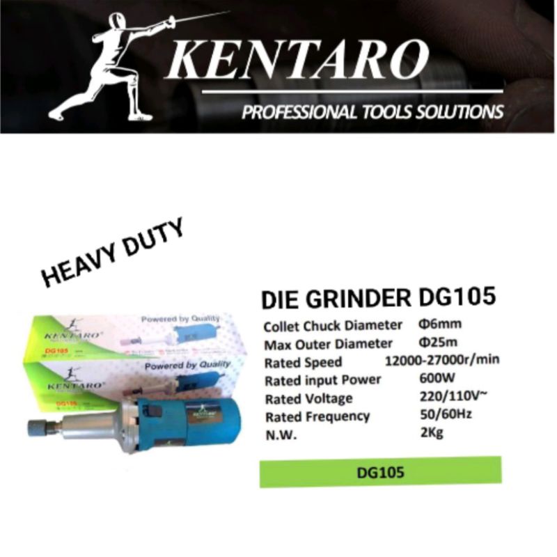 die grinder / gerinda  6mm DG105 heavy duty kentaro Japan quality