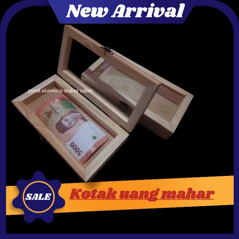 Kotak uang mahar/seserahan,kotak perhiasan/emas/antam bahan kayu jati belanda aksesoris mahar nikah