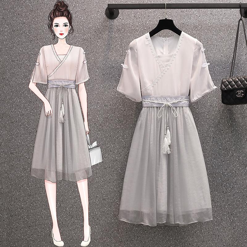 Cheongsam Hanfu Wanita Jumbo BB 100 KG Gaun Dress Rok Gaya Cina