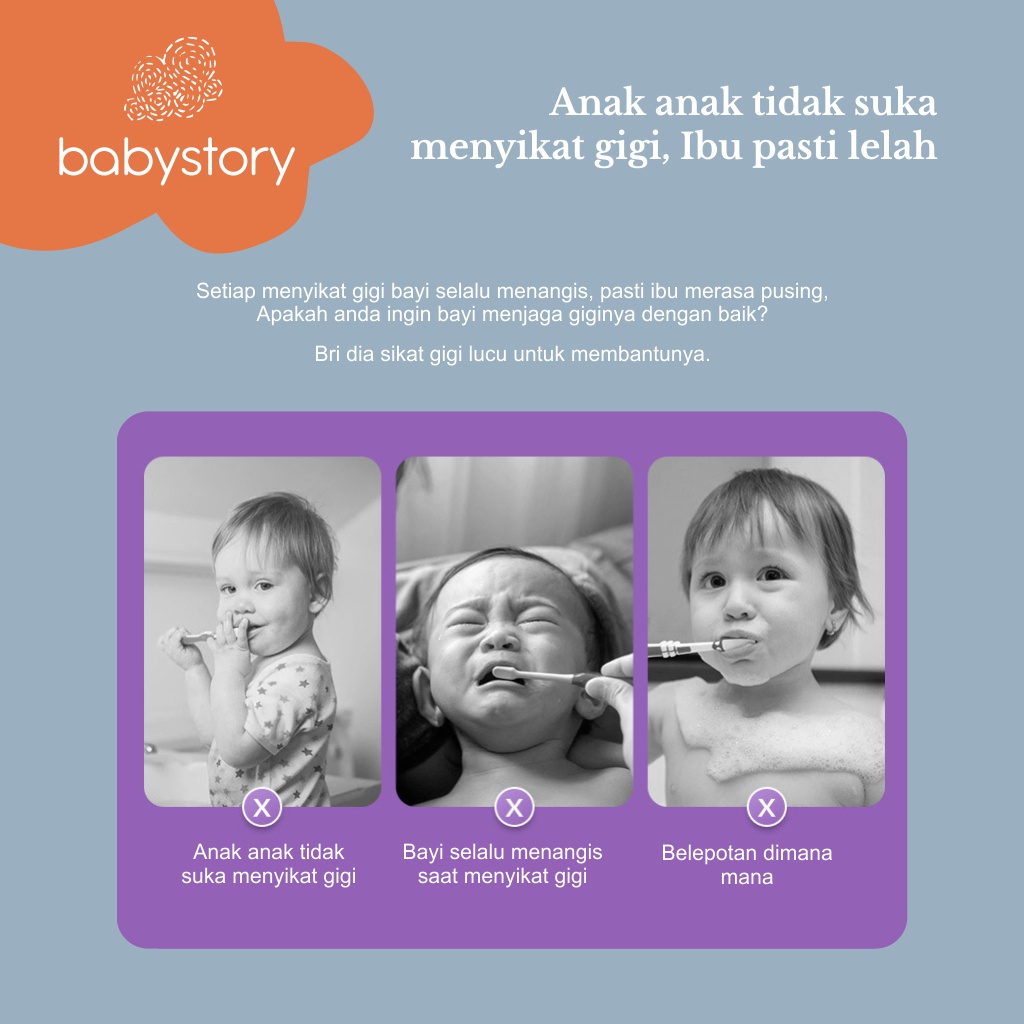 Sikat gigi Bayi Anak Training sikat gigi bayi karakter Toothbrush Kids 1 tahun Karakter Silicon Lembut Bulu Halus