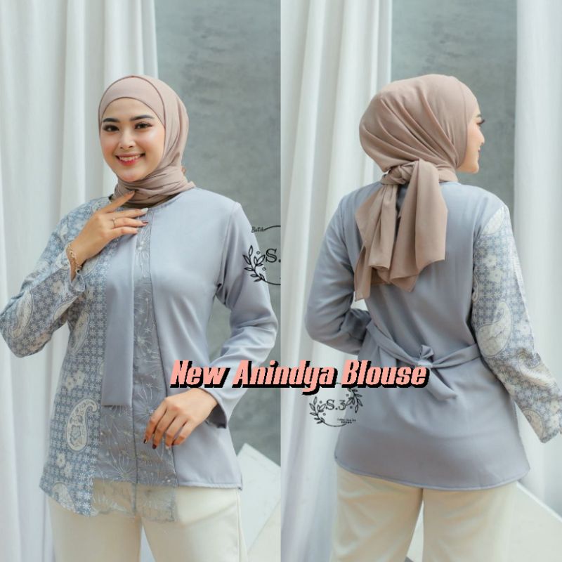 Anindya Blouse Batik Wanita Atasan Batik Lengan Panjang