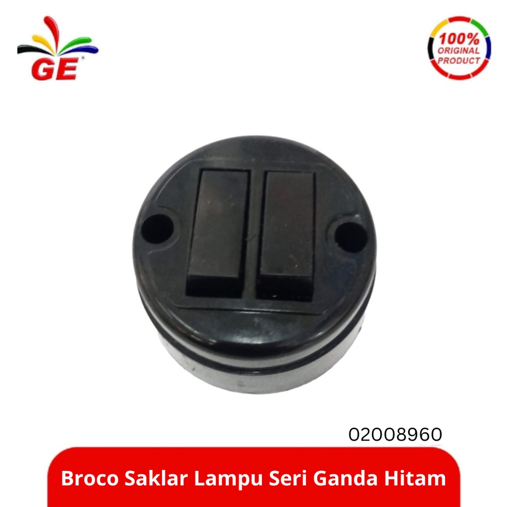 BROCO - Saklar Lampu Seri Ganda Hitam 02008960