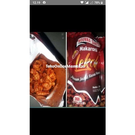 

MAKARONI BUMBU LEKOH 250g /MAKARONI BUMBU PEDAS CEMILAN INSTAN NOUNNA SARITIE OLEH-OLEH KHAS INDRAMAYU