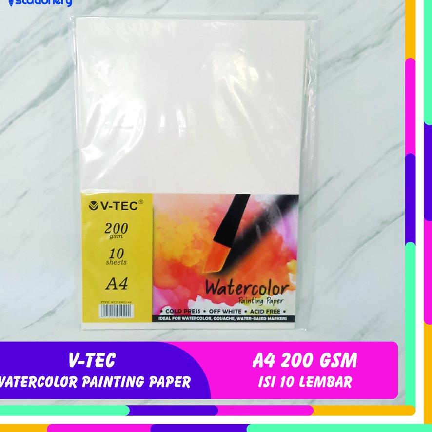 

■■■ V-TEC WATERCOLOR PAPER A4 200 GSM ISI 10 LEMBAR