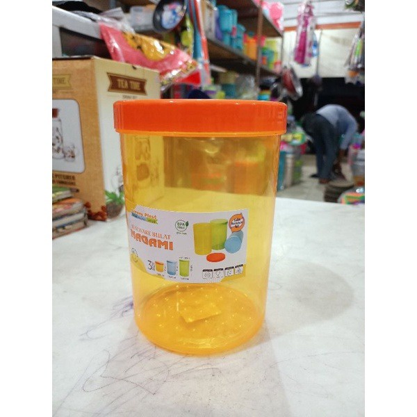 Toples Nagami Ukuran M 1300 ml / Toples makanan plastik bulat polos