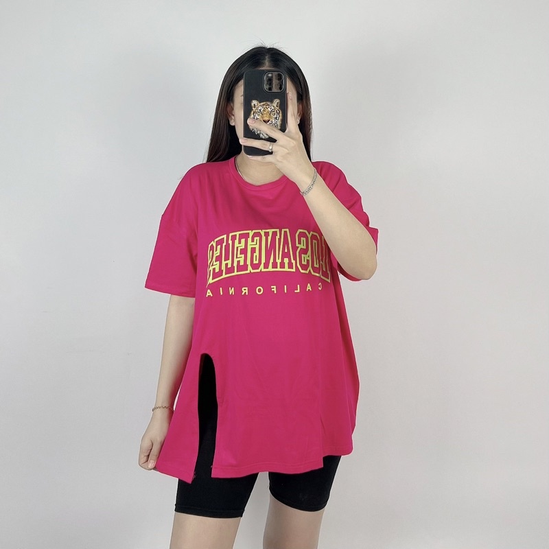 Kaos Oversize Slit Los / Atasan Wanita Jumboo