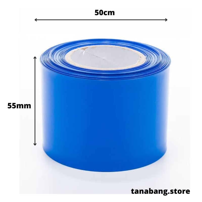 50cm PVC Heat Shrink Wrap Tube bungkus baterai Lipo RC lebar flat 55mm 5.5CM