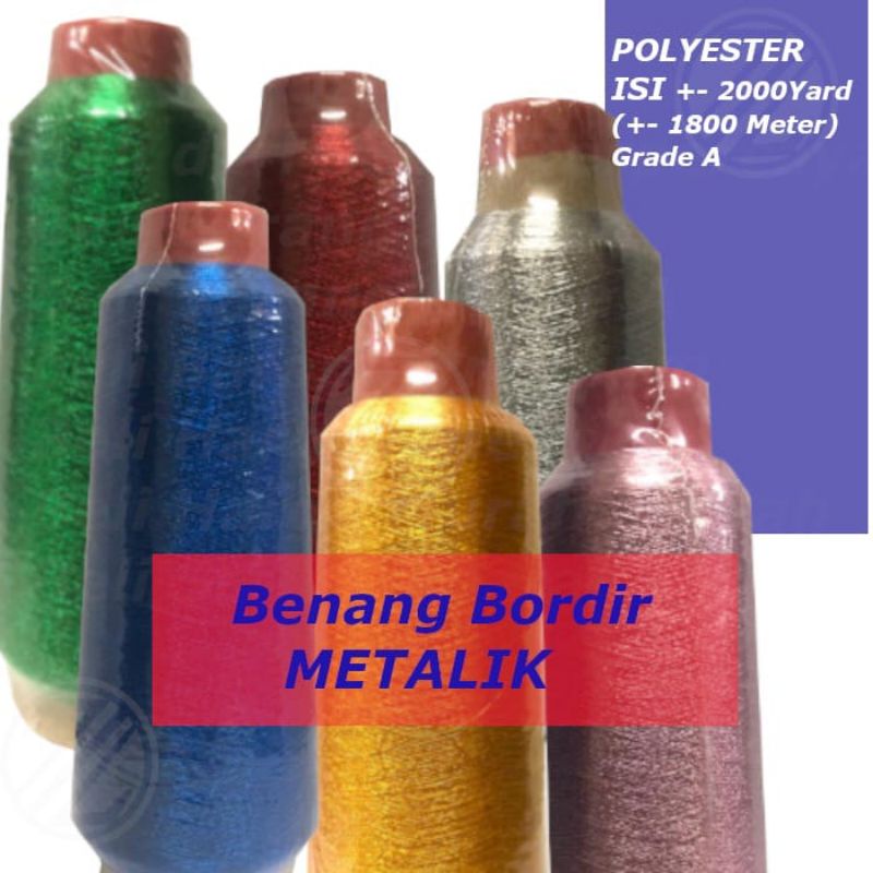 Benang Bordir Polyester Metalik Benang Lunarex