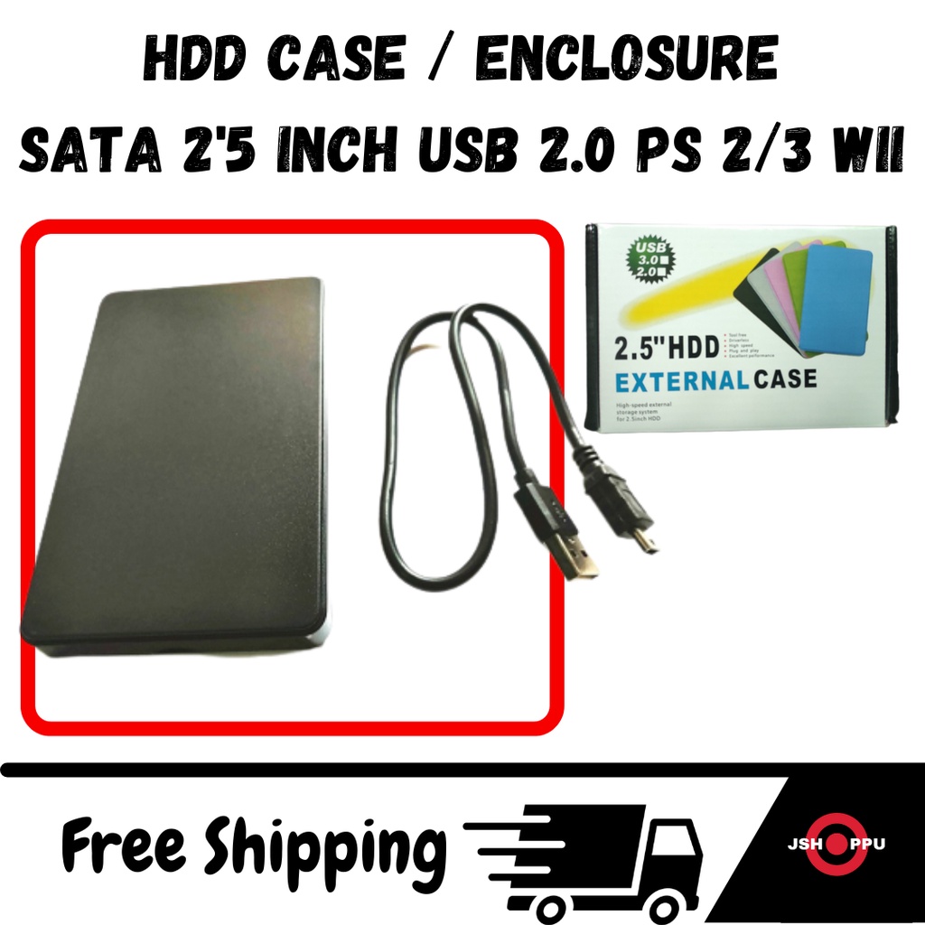 Casing HDD Enclosure Hardisk 2.5 Inch Eksternal Sata External Cangkang USB 2.0 Hdd Laptop PS2 PS3 WII