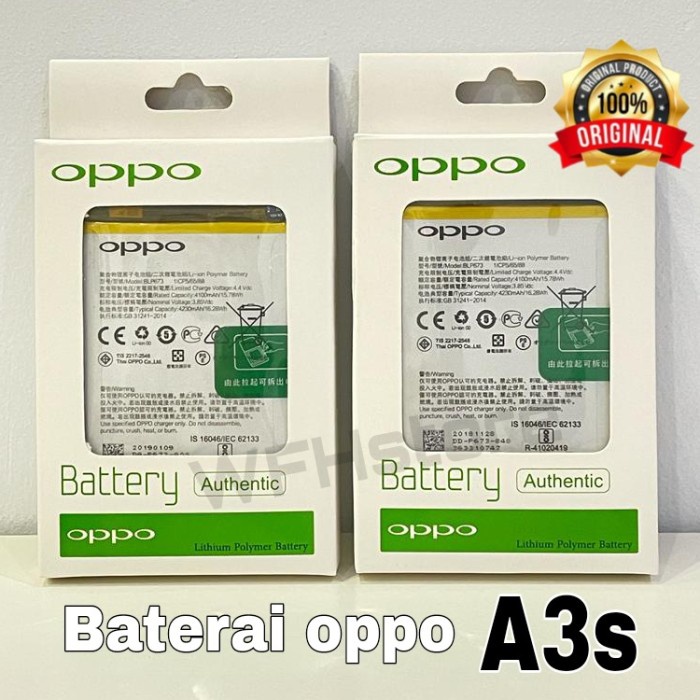 BATERAI OPPO A3S A5S ORIGINAL BLP673 BATRE OPPO A3S ORI