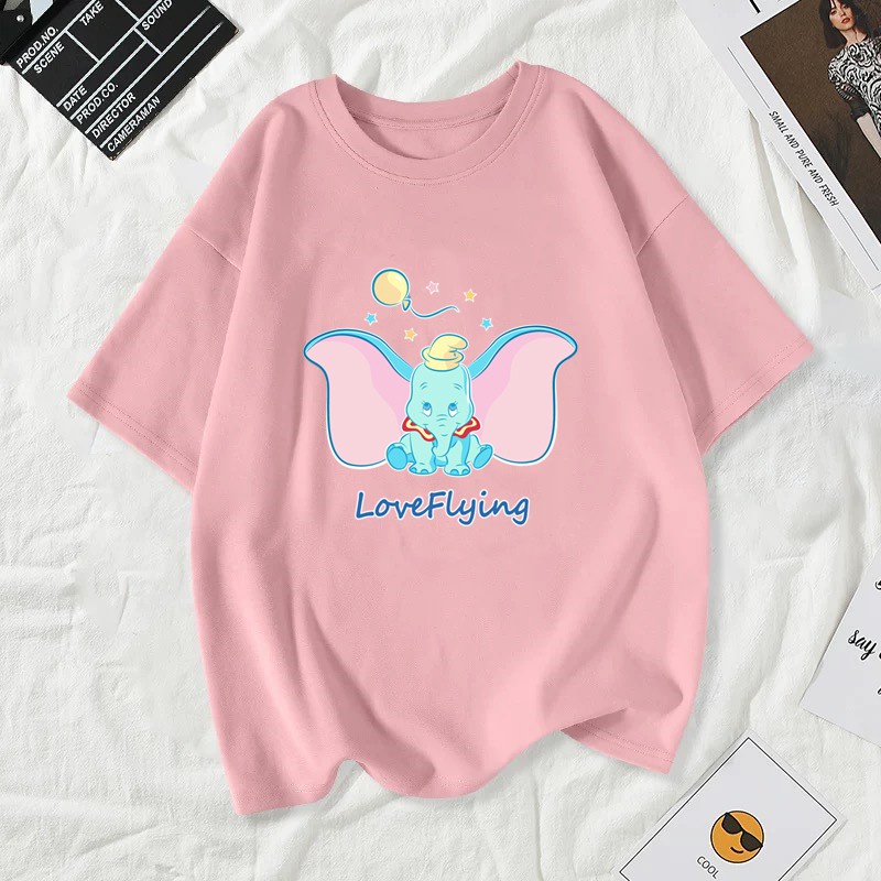 MYSTIQUE.ID-BAJU KAOS GAJAH LOVEFLYING T-SHIRT LUCU DAN AESTHETIC