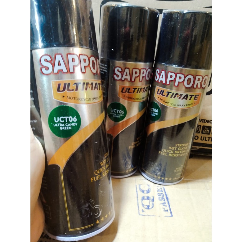 cat spray pilok pilox cat semprot sapporo ultimate saporo UCT06 ultra candy green candytone hijau bening hijau 400ml