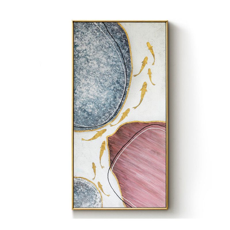 Lukisan ikan koi modern plus bingkai