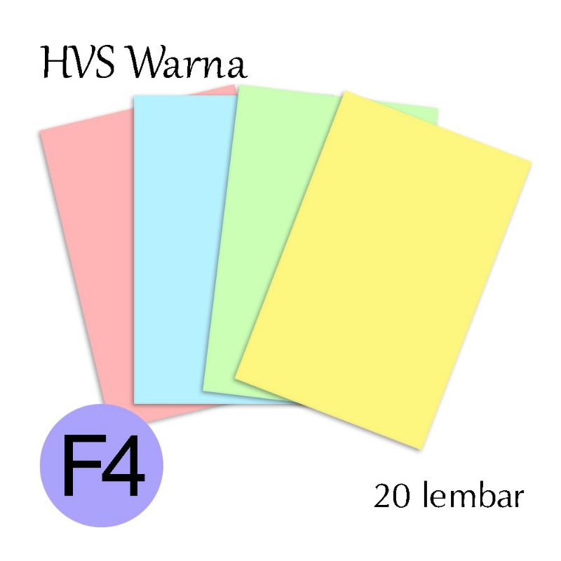 50 Lembar Kertas HVS warna 70gr F4 / Folio