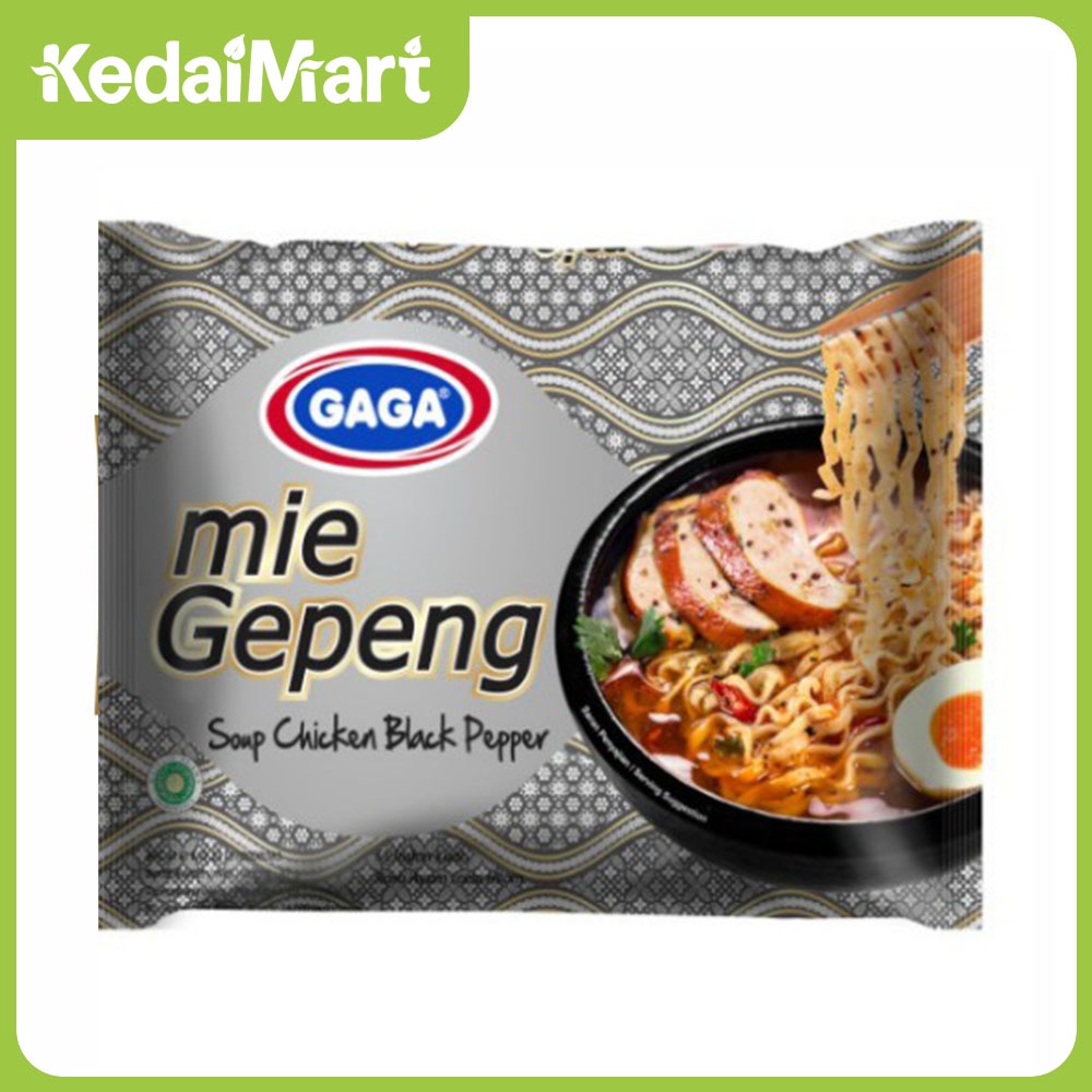 

Gaga 100 Mie Gepeng Soup Chicken Black Pepper 67 Gram