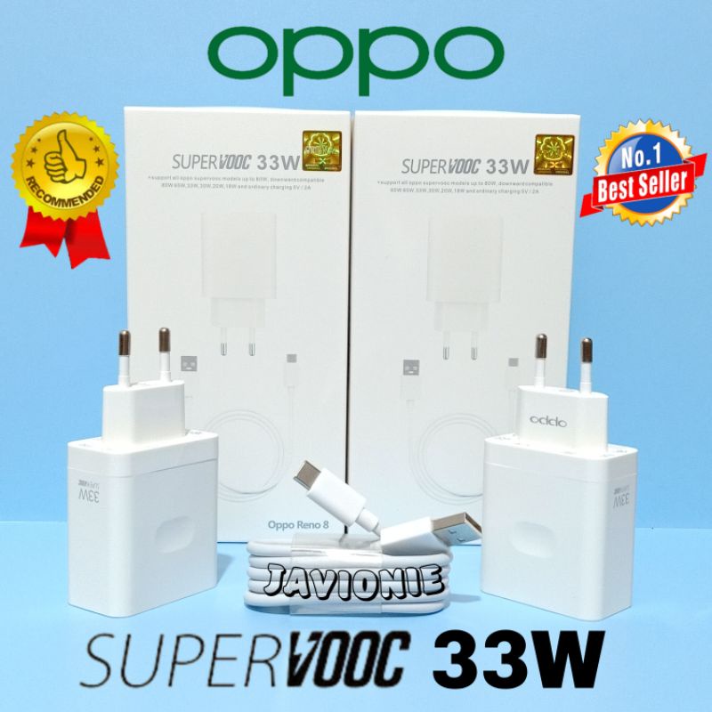 Charger Casan OPPO Super VOOC 33W Reno 7 7z 8 8z 8T A57 A74 A76 A77s A78 A95 A96 4G 5G Cas Original TYPE C 33 Watt