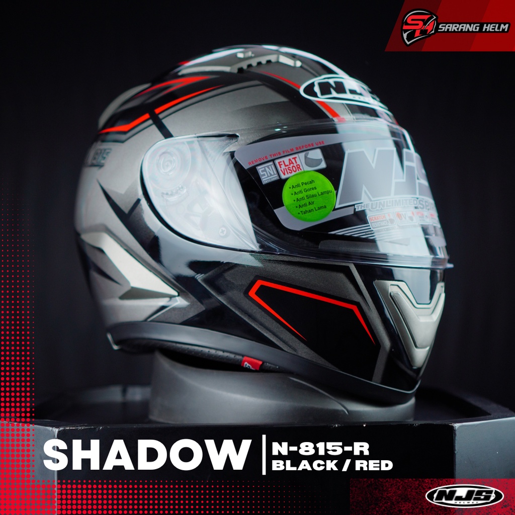 NJS Shadow N-815R - Free flat visor