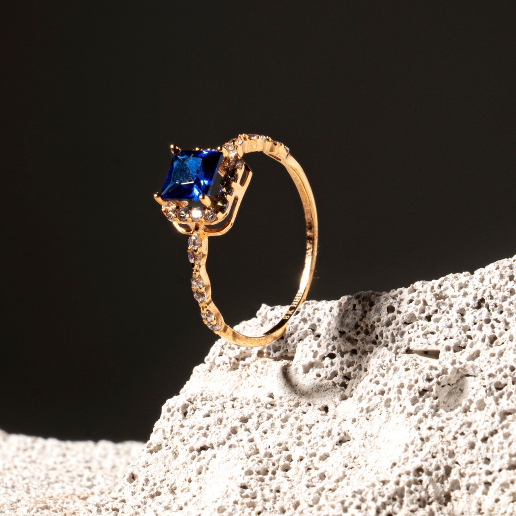 Cincin Emas Solitaire Persegi 16 K - Toko Emas Gadjah