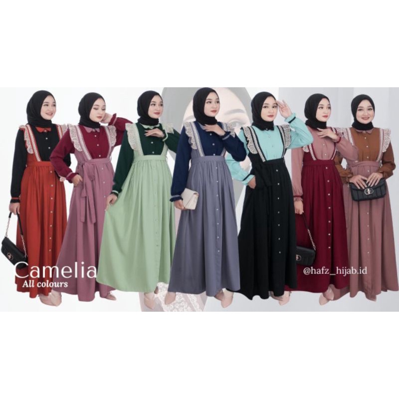 RIHAIA | Camelia Dress Set Pashmina by Hafz Hijab